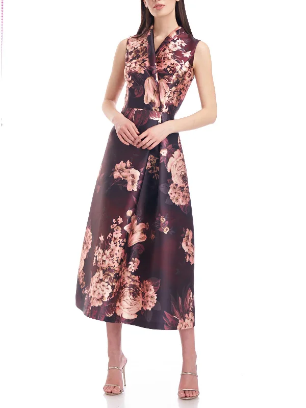 Women's maxi dress spin ripple -Womens Floral Long Maxi Dress