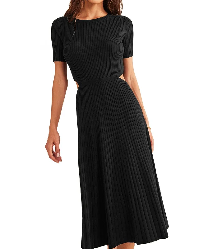 ladies-midi-dress-luxe-luster-Boden Cut Out Knitted Midi Dress