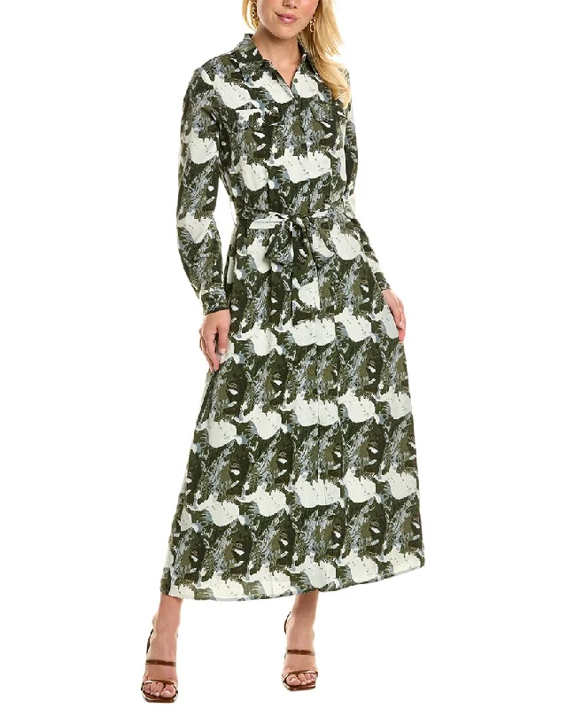 Women's maxi dress peek sweep -YAL New York Maxi Shirtdress