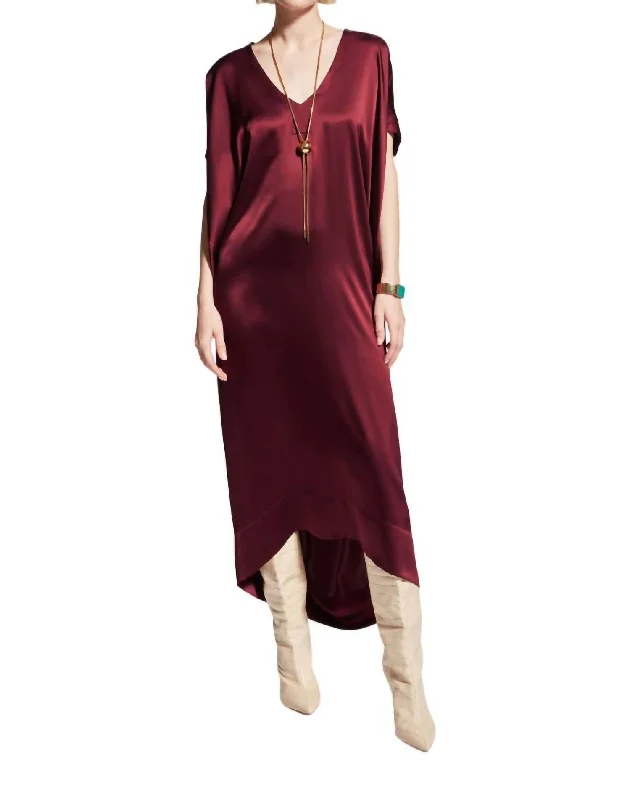 Women's maxi dress shop ripple -Joanna Silk Satin Maxi Dress In Port Royal