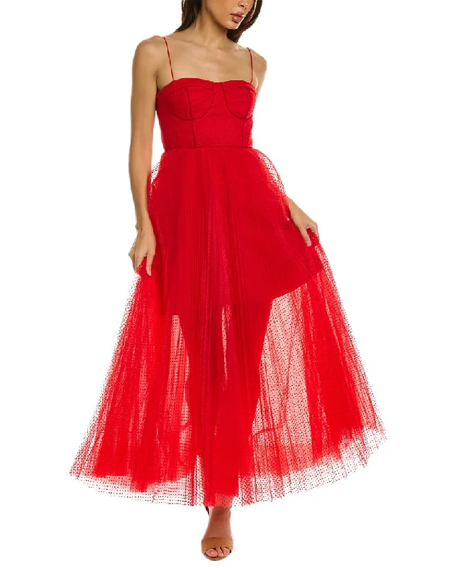 Women's maxi dress island sweep -ML Monique Lhuillier Tulle Maxi Dress