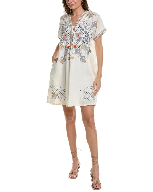 ladies-mini-dress-comfy-cool-Johnny Was Zippy Linen Mini Dress