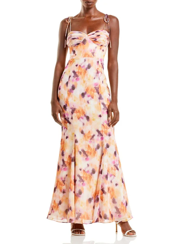 Women's maxi dress crisp flow -Womens Printed Long Maxi Dress