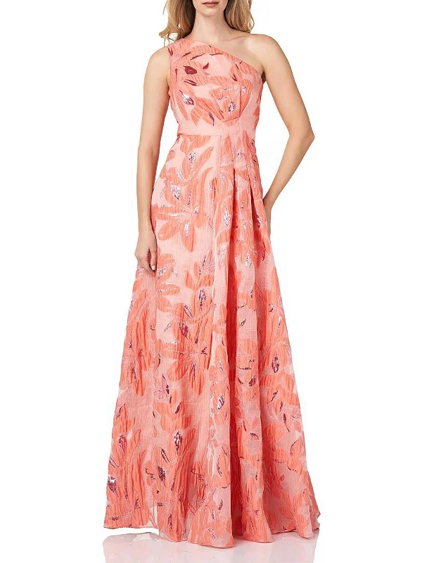 Women's maxi dress cinch sweep -Womens Floral Maxi Evening Dress