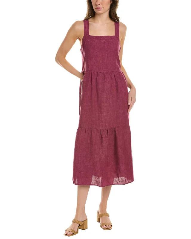 ladies-midi-dress-short-sleeve-breeze-EILEEN FISHER Delave Tiered Midi Dress