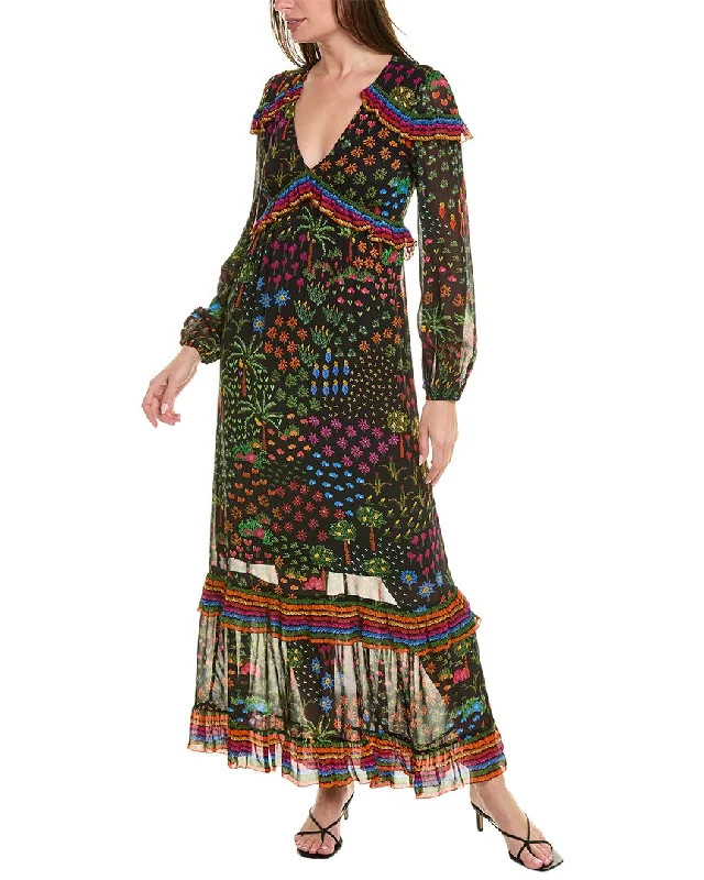 Women's maxi dress light ripple -FARM Rio Fruit Garden Maxi Dress