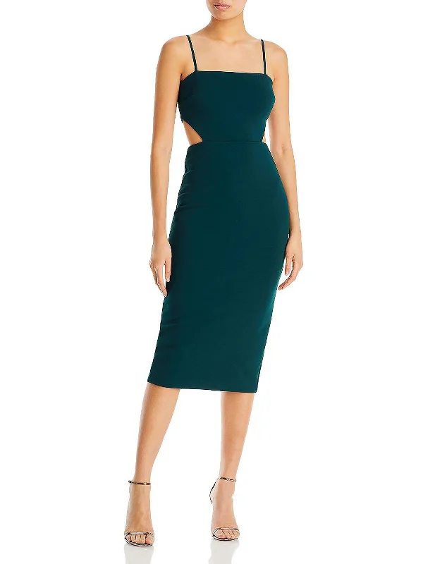 ladies-midi-dress-timeless-tide-Womens Side Cut-Out Mid-Calf Midi Dress