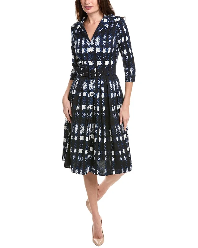 ladies-shirt-dress-side-slit-Samantha Sung Audrey Shirtdress