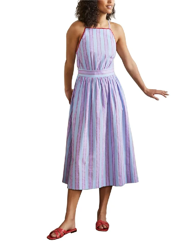 ladies-midi-dress-v-neck-vogue-Boden Stripe Halter neck Midi Dress