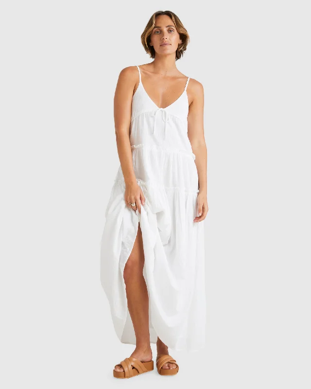 Women's maxi dress cute sweep -Womens High Tides Maxi Dress