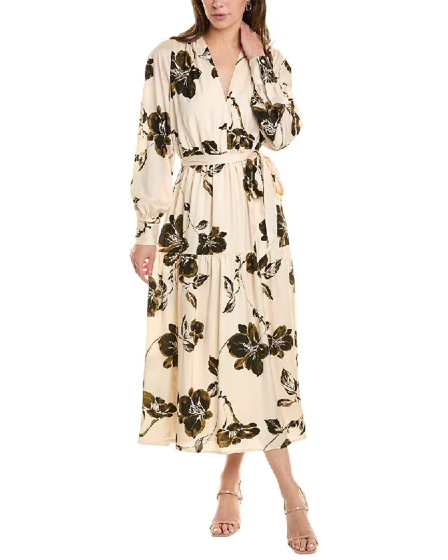 ladies-midi-dress-off-shoulder-opulence-Anne Klein Floral Midi Dress